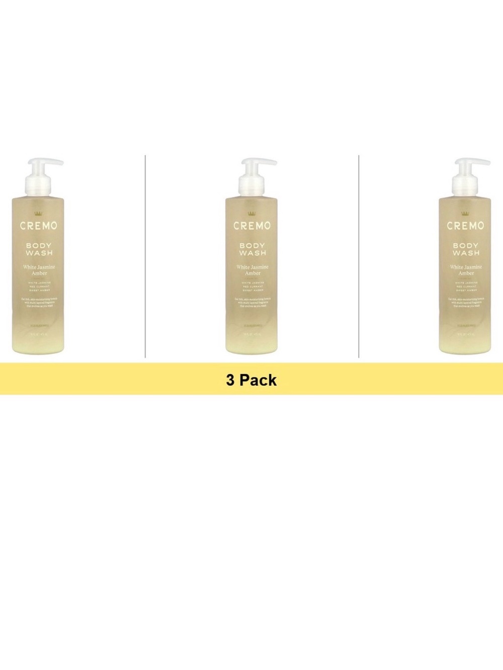 Cremo White Jasmine Amber Body Wash (3-Pack) - NEW